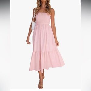 Elegant Pink Midi Dress